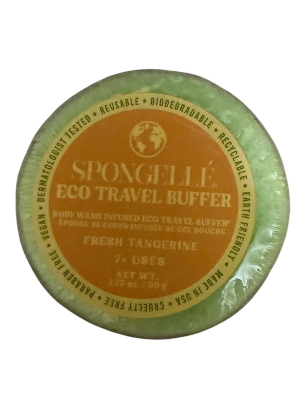 Spongellé Eco Travel Buffer - Green and Orange